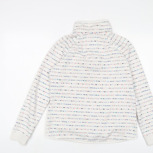 Crew Clothing Womens White Striped Cotton Pullover Sweatshirt Size 8 Zip
