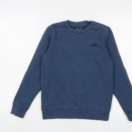 NEXT Boys Blue Cotton Pullover Sweatshirt Size 11 Years Pullover - Logo, Embroidered