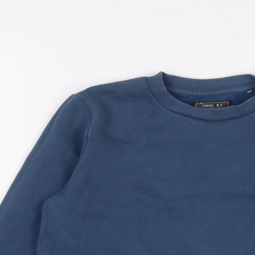 NEXT Boys Blue Cotton Pullover Sweatshirt Size 11 Years Pullover - Logo, Embroidered