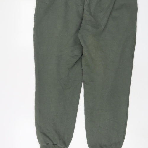 PUMA Mens Green Cotton Jogger Trousers Size L L30 in Regular Drawstring