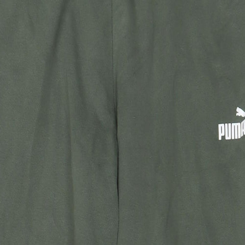 PUMA Mens Green Cotton Jogger Trousers Size L L30 in Regular Drawstring