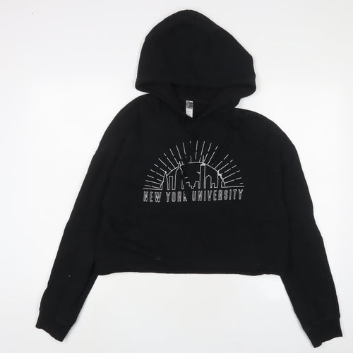 USCAPE APPAREL Womens Black Cotton Pullover Hoodie Size M Pullover - New York University