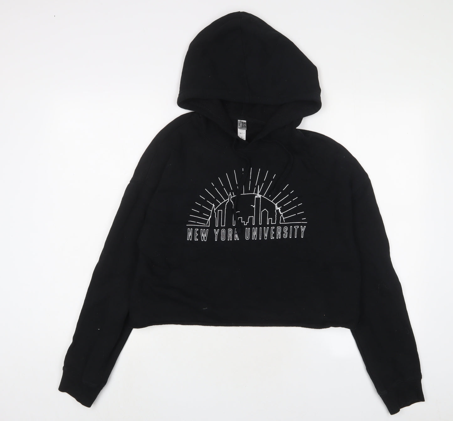 USCAPE APPAREL Womens Black Cotton Pullover Hoodie Size M Pullover - New York University