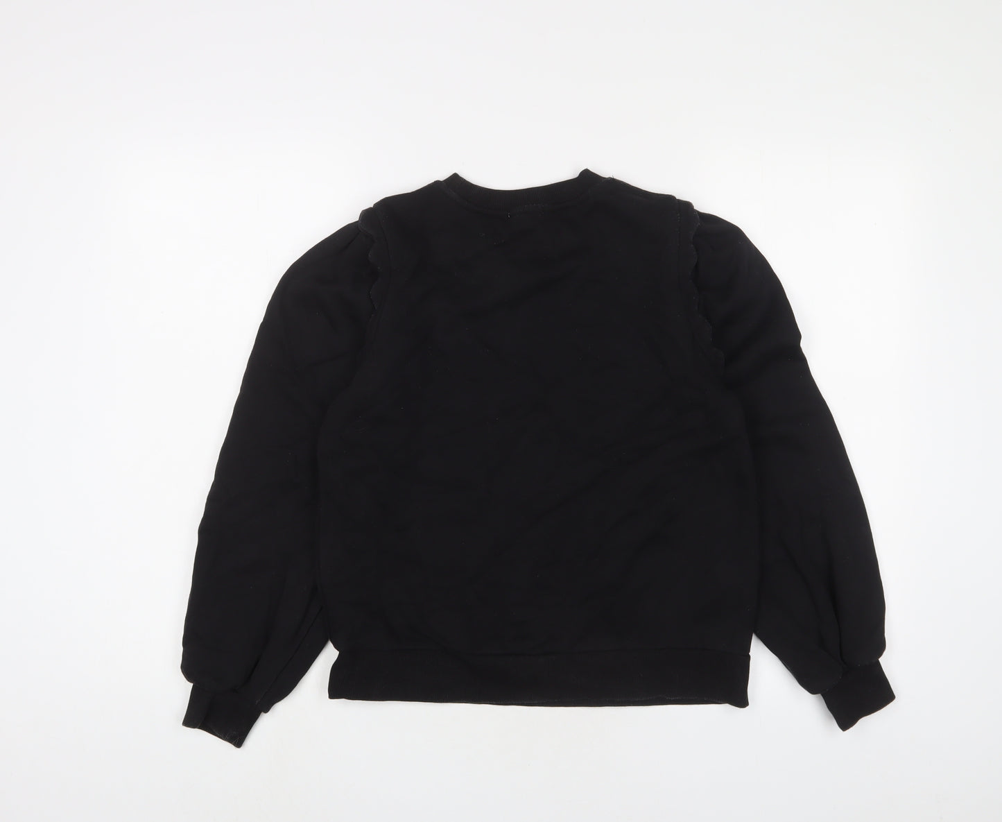 Oliver Bonas Womens Black Cotton Pullover Sweatshirt Size 8 Pullover