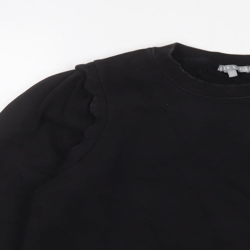 Oliver Bonas Womens Black Cotton Pullover Sweatshirt Size 8 Pullover