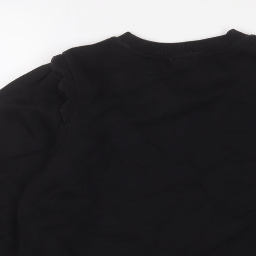 Oliver Bonas Womens Black Cotton Pullover Sweatshirt Size 8 Pullover