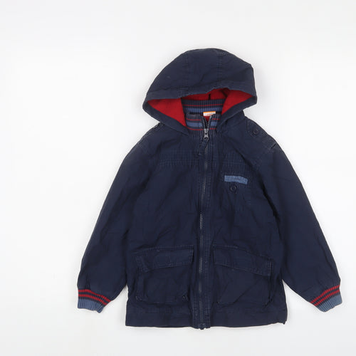 MINIMODE Boys Blue Basic Coat Coat Size 4-5 Years Zip