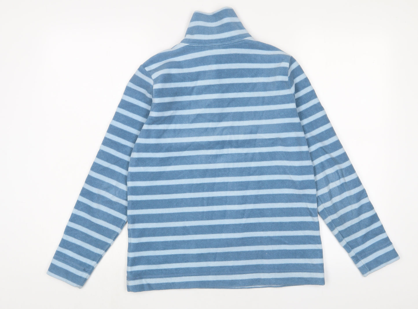 Landsend Womens Blue Striped Polyester Pullover Sweatshirt Size XS Button