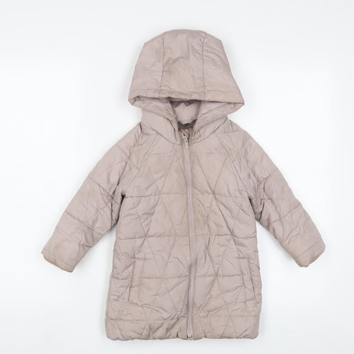 Gap Girls Pink Quilted Coat Size 3 Years Zip