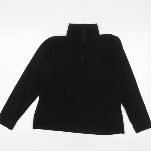 Parallel Womens Black Polyester Pullover Sweatshirt Size 12 Zip