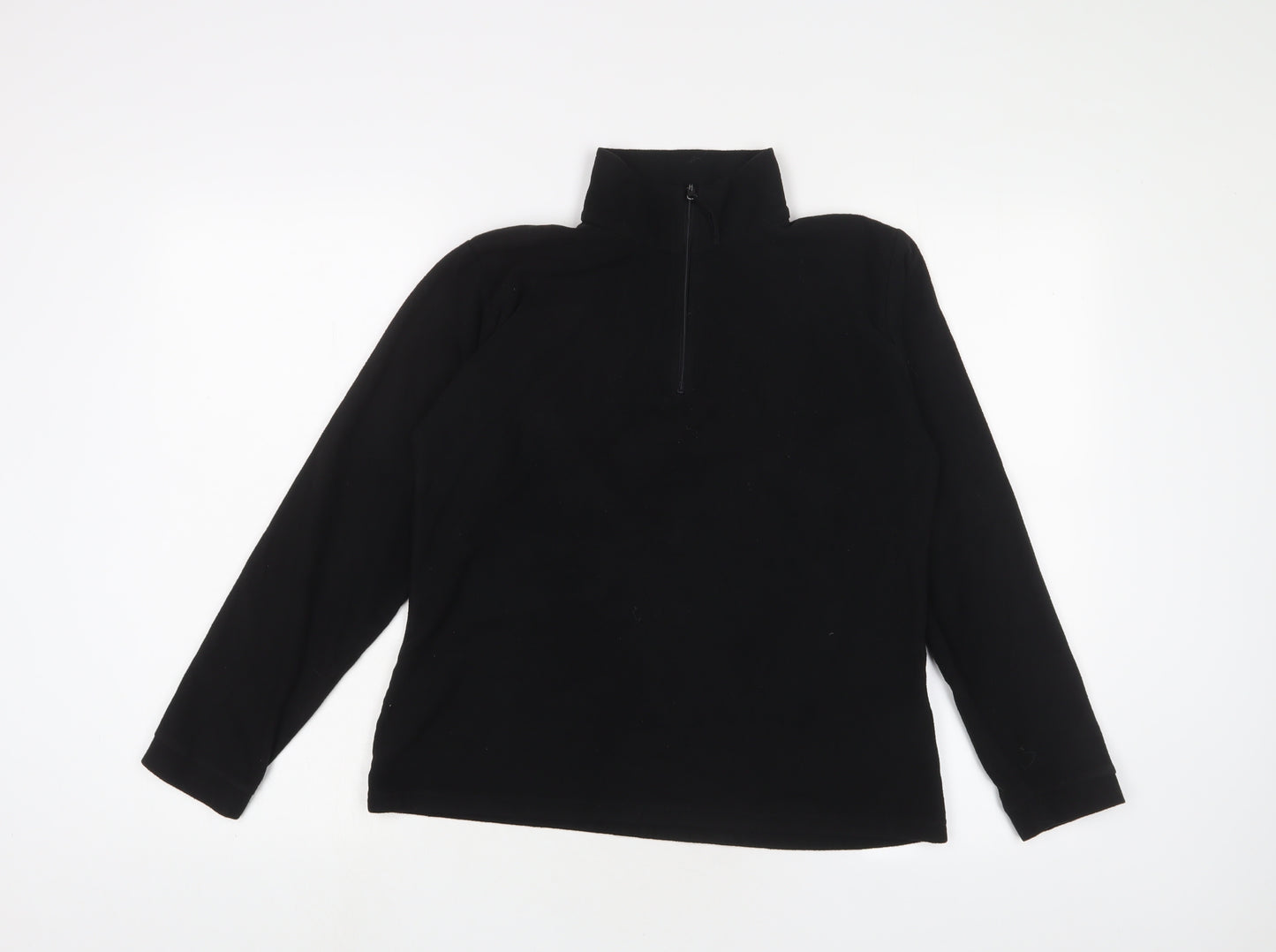 Parallel Womens Black Polyester Pullover Sweatshirt Size 12 Zip
