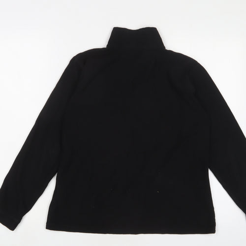 Parallel Womens Black Polyester Pullover Sweatshirt Size 12 Zip