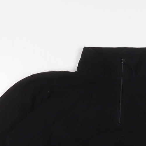 Parallel Womens Black Polyester Pullover Sweatshirt Size 12 Zip