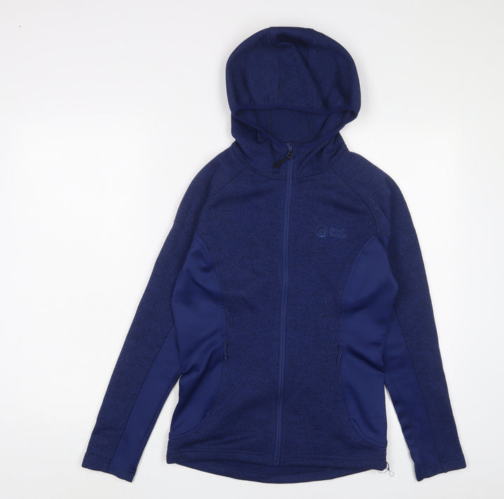 North Ridge Womens Blue Jacket Size 8 Zip - Logo, Embroidered