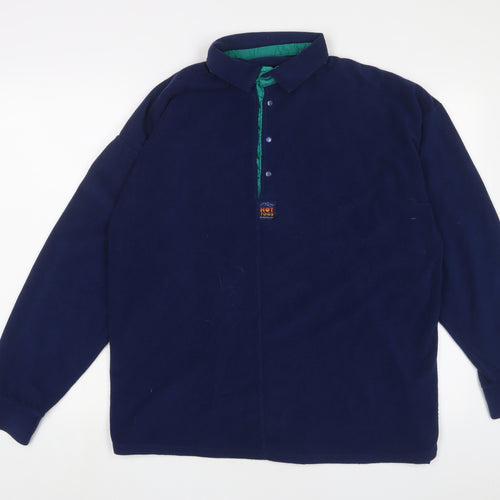 Hot togs Mens Blue Polyester Polo Size XL Collared Button