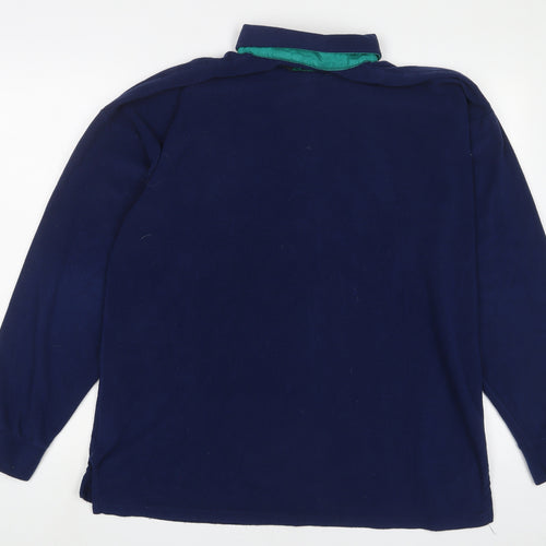 Hot togs Mens Blue Polyester Polo Size XL Collared Button
