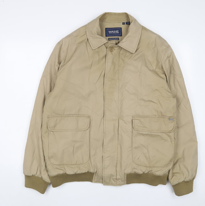 Maine Mens Beige Jacket Size L Zip