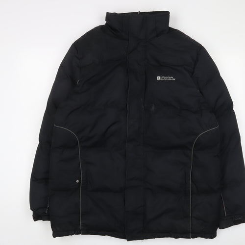 Mountain Warehouse Mens Black Puffer Jacket Coat Size L Zip