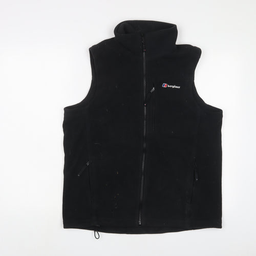 Berghaus Mens Black Gilet Jacket Size M Zip - Logo, Embroidered