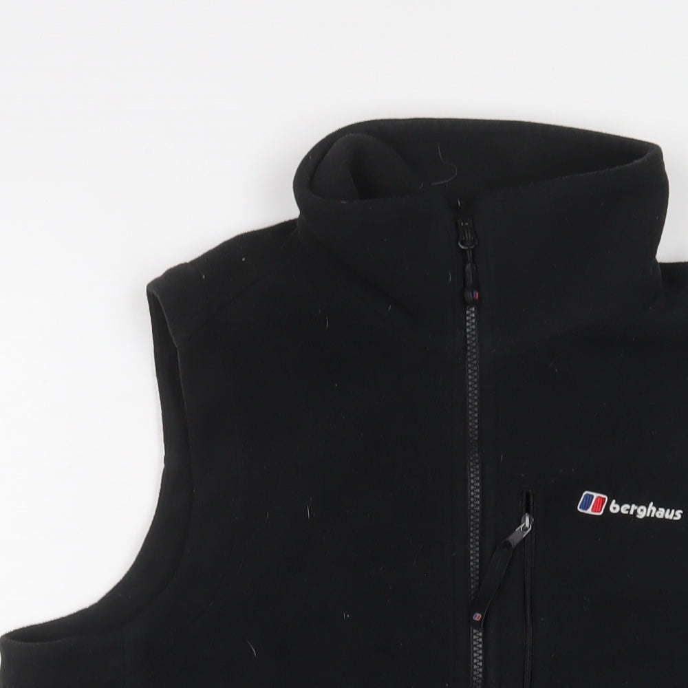 Berghaus Mens Black Gilet Jacket Size M Zip - Logo, Embroidered
