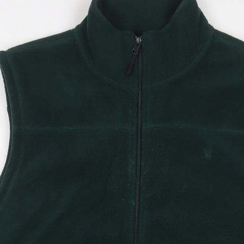 James Pringle Mens Green Gilet Jacket Size L Zip - Zip Pockets