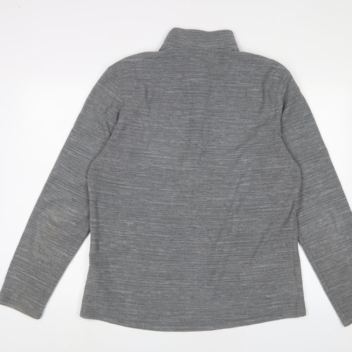 DECATHLON Mens Grey Polyester Pullover Sweatshirt Size L - Logo, Embroidered