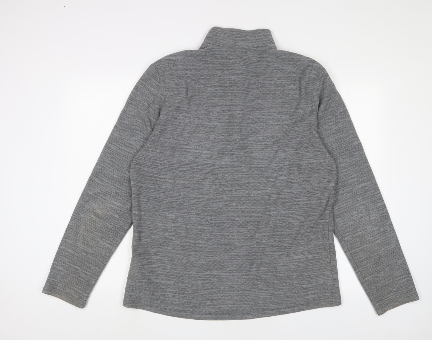 DECATHLON Mens Grey Polyester Pullover Sweatshirt Size L - Logo, Embroidered