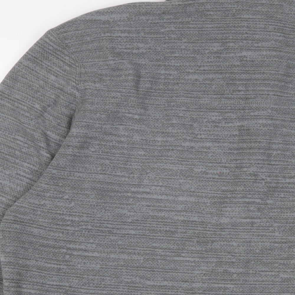 DECATHLON Mens Grey Polyester Pullover Sweatshirt Size L - Logo, Embroidered