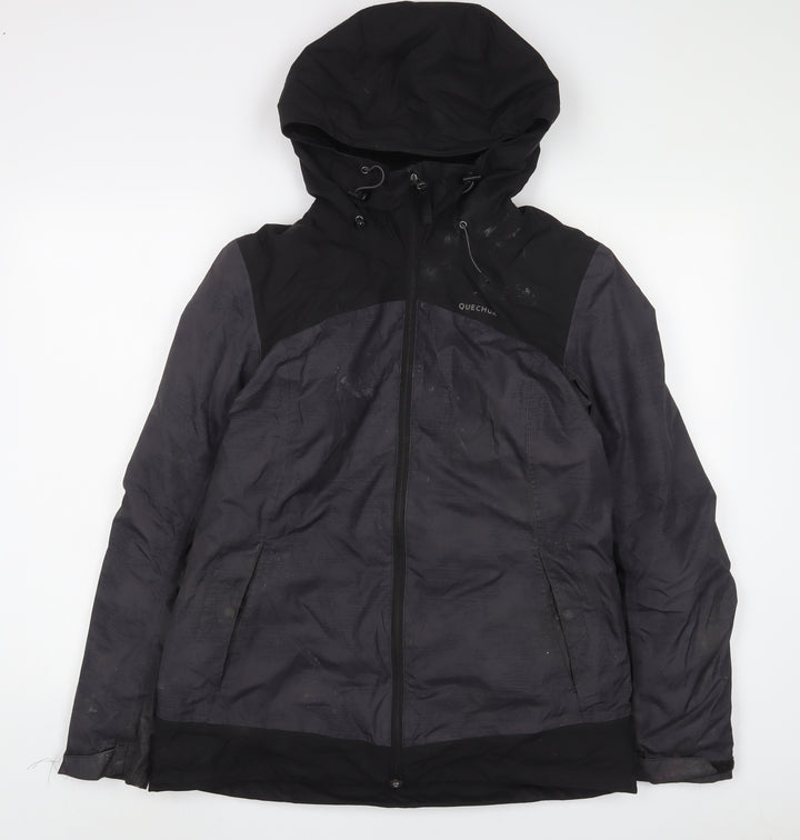 DECATHLON Mens Grey Quilted Coat Size M Zip