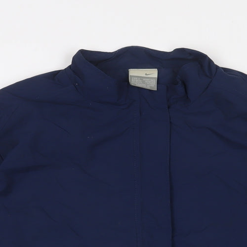 Nike Womens Blue Jacket Size 10 Zip - Logo, Embroidered