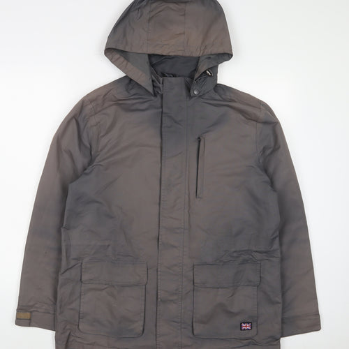 Cotton Traders Mens Grey Jacket Coat Size M Zip