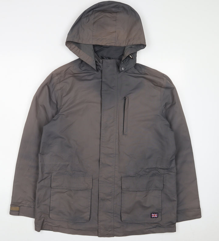 Cotton Traders Mens Grey Jacket Coat Size M Zip