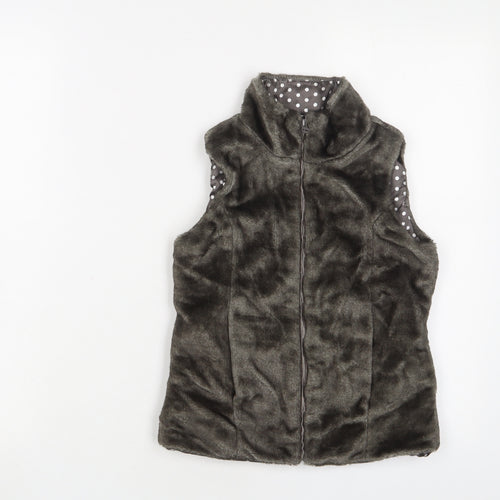 John Lewis Girls Grey Gilet Jacket Size 8 Years Zip