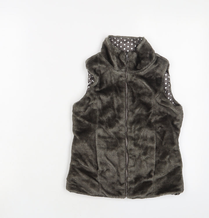 John Lewis Girls Grey Gilet Jacket Size 8 Years Zip