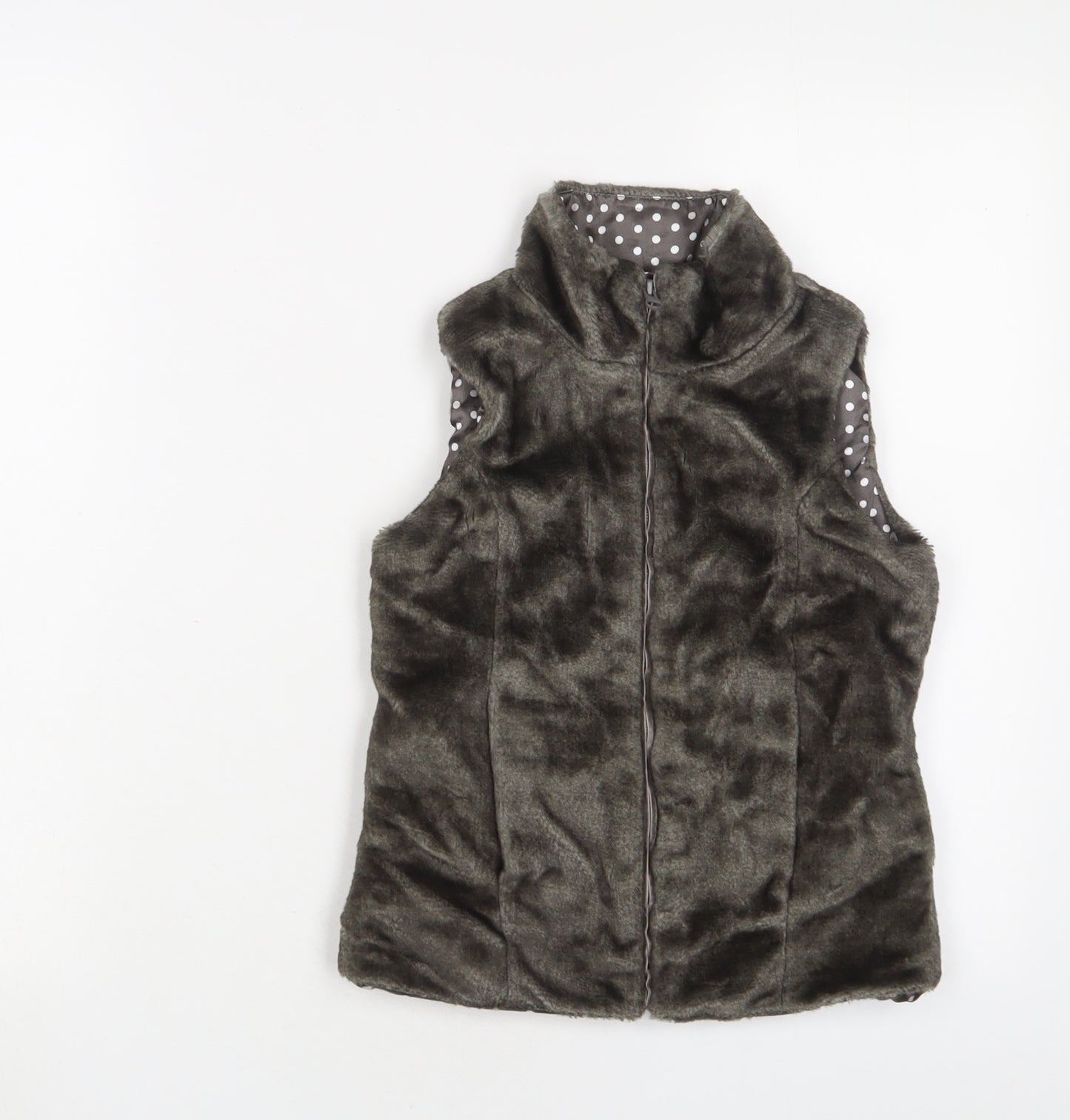 John Lewis Girls Grey Gilet Jacket Size 8 Years Zip