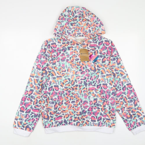 Mountain Warehouse Girls Multicoloured Animal Print Cotton Pullover Hoodie Size 13 Years Pullover