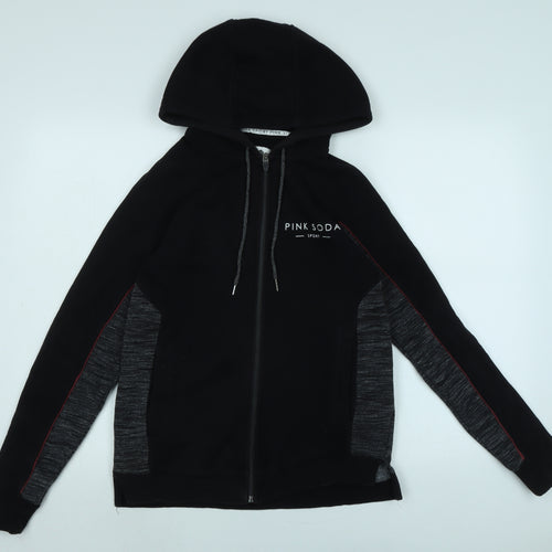 Pink Soda Womens Black Jacket Size 6 Zip - Logo