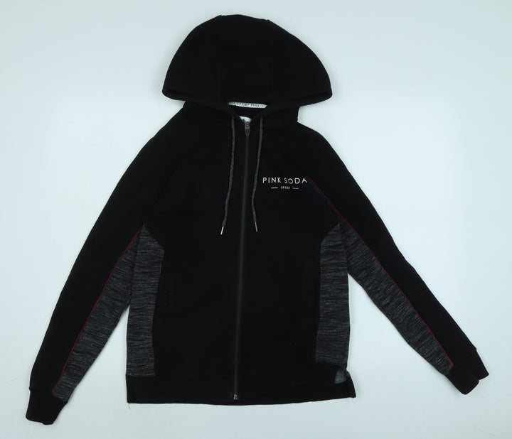 Pink Soda Womens Black Jacket Size 6 Zip - Logo