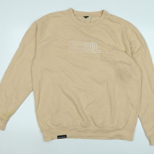 soul survivor Mens Beige Cotton Pullover Sweatshirt Size XL - Logo