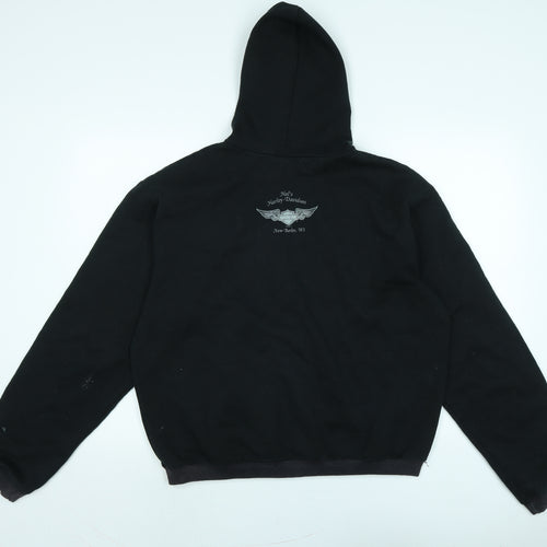 Harley-Davidson Mens Black Polyester Pullover Hoodie Size 2XL - Logo