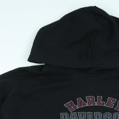 Harley-Davidson Mens Black Polyester Pullover Hoodie Size 2XL - Logo
