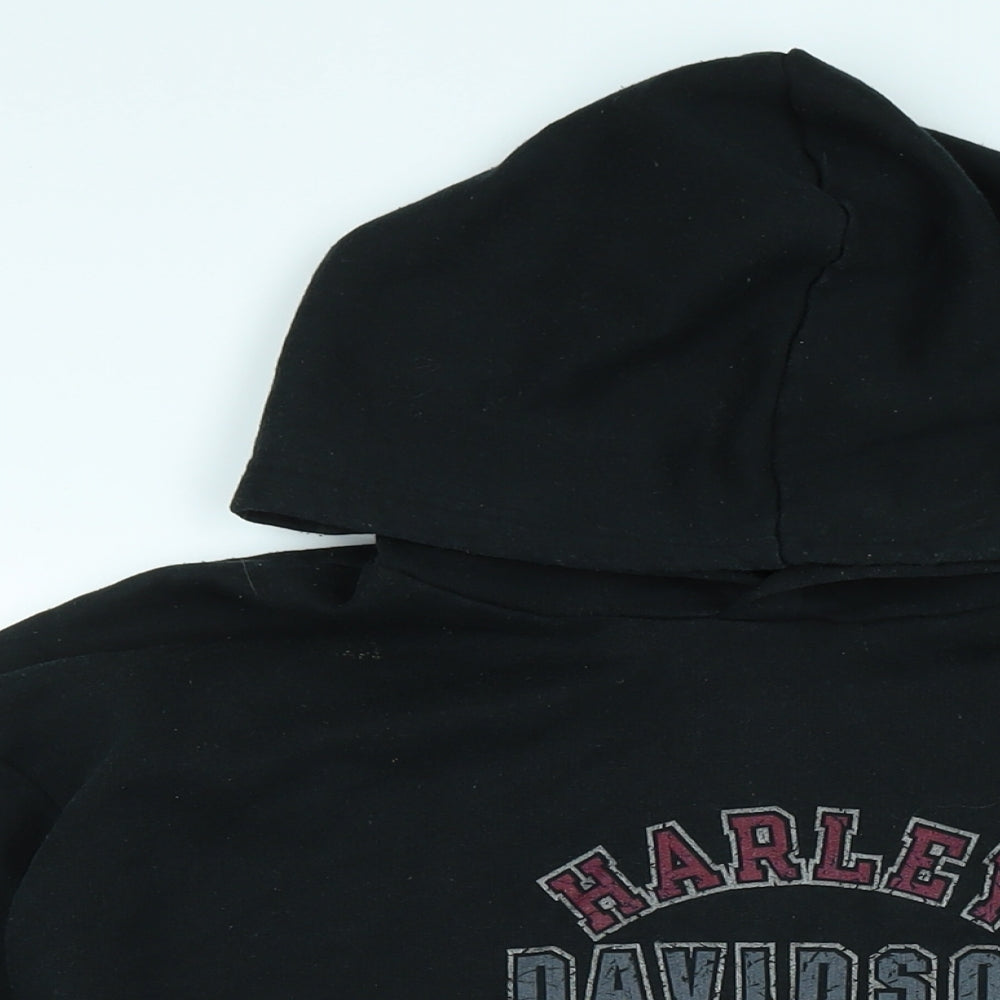 Harley-Davidson Mens Black Polyester Pullover Hoodie Size 2XL - Logo