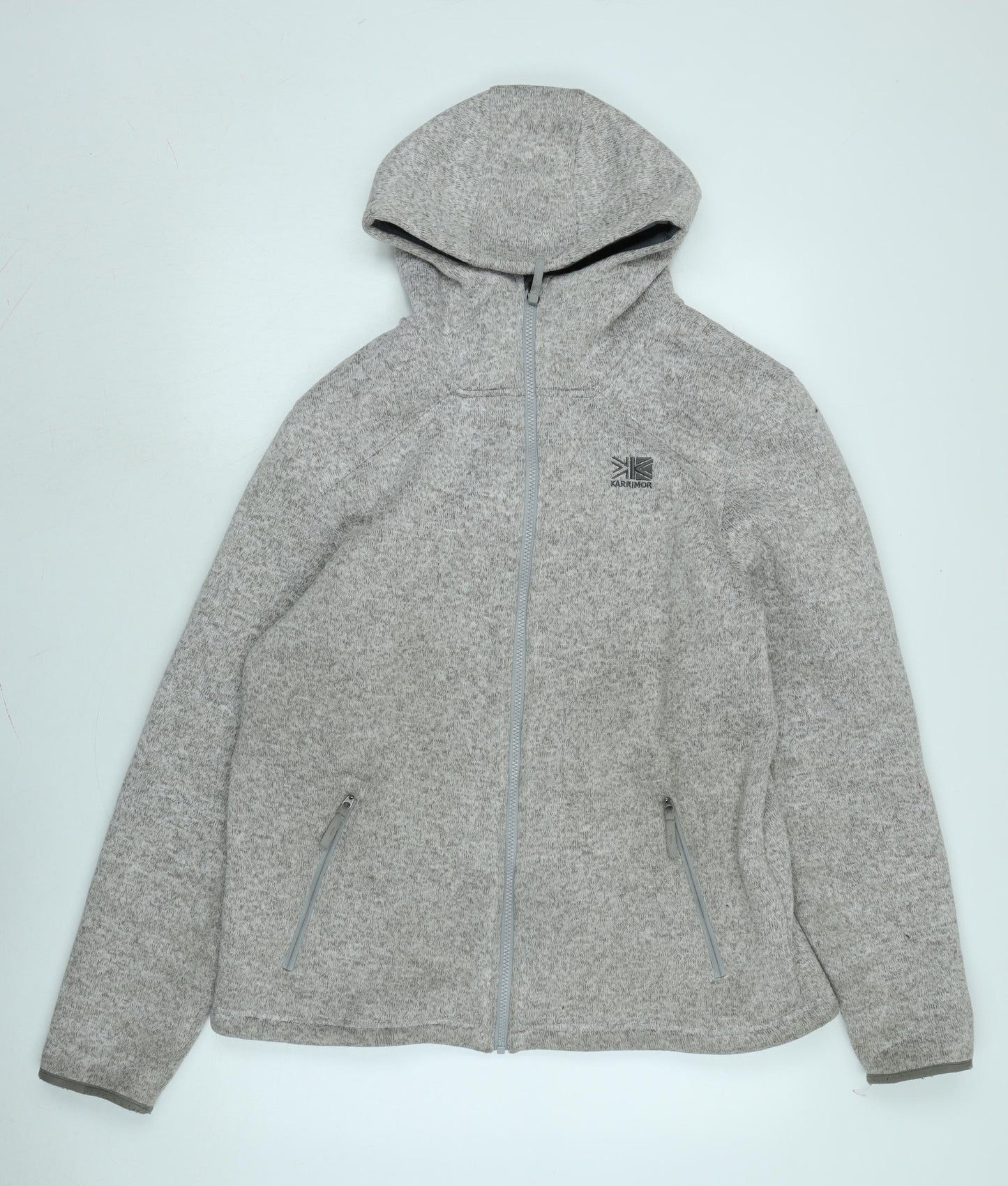 Karrimor Mens Grey Jacket Size L Zip - Logo