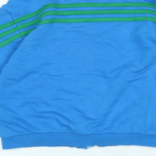 adidas Boys Blue Jacket Size 5-6 Years Zip - Logo