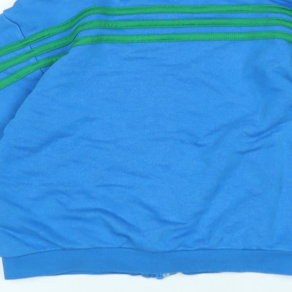 adidas Boys Blue Jacket Size 5-6 Years Zip - Logo