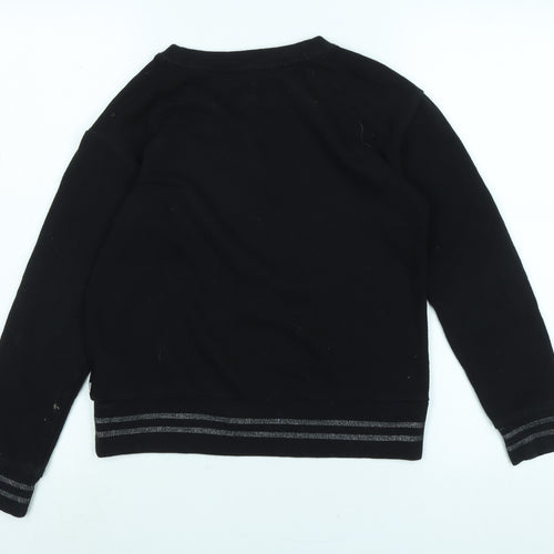 Gap Girls Black Polyester Pullover Sweatshirt Size 12 Years - Logo