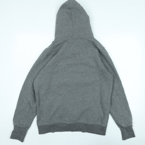 Superdry Womens Grey Cotton Pullover Hoodie Size XL - Logo