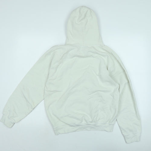 Gilden Mens Ivory Cotton Pullover Hoodie Size S