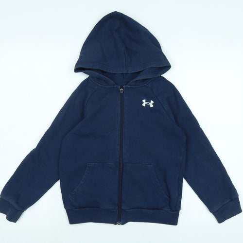 Under armour Boys Blue Jacket Size 9-10 Years Zip - Logo