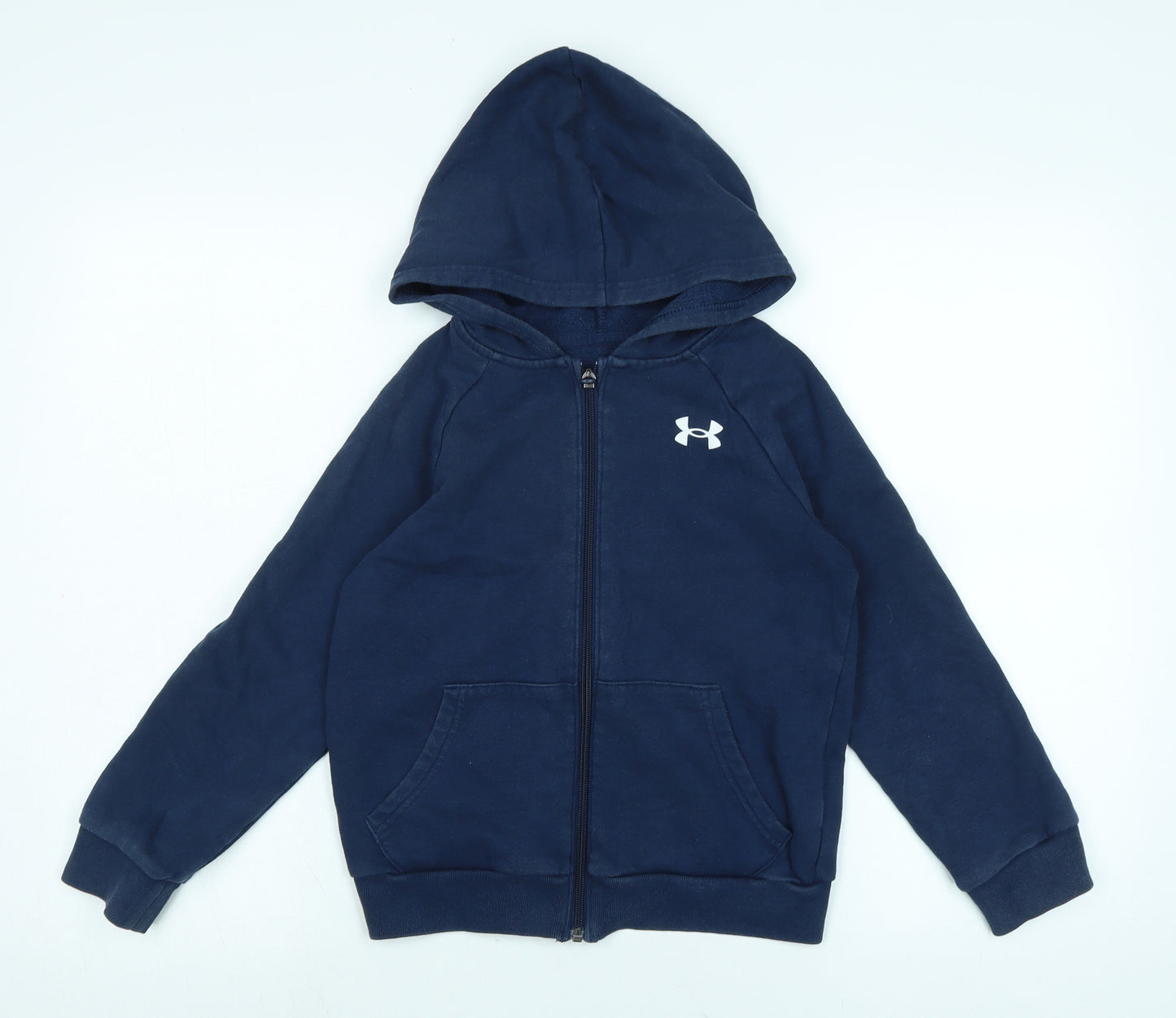 Under armour Boys Blue Jacket Size 9-10 Years Zip - Logo